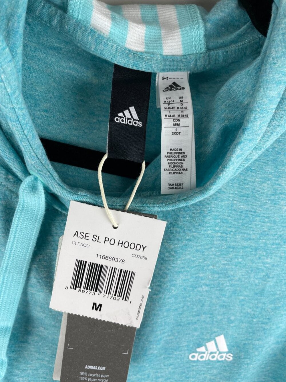 Adidas Women's Sleeveless Hoodie Teal NWT Sz M - Picture 8 of 10